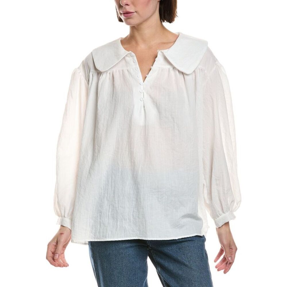 Serenette Womens  Peasant Top, White